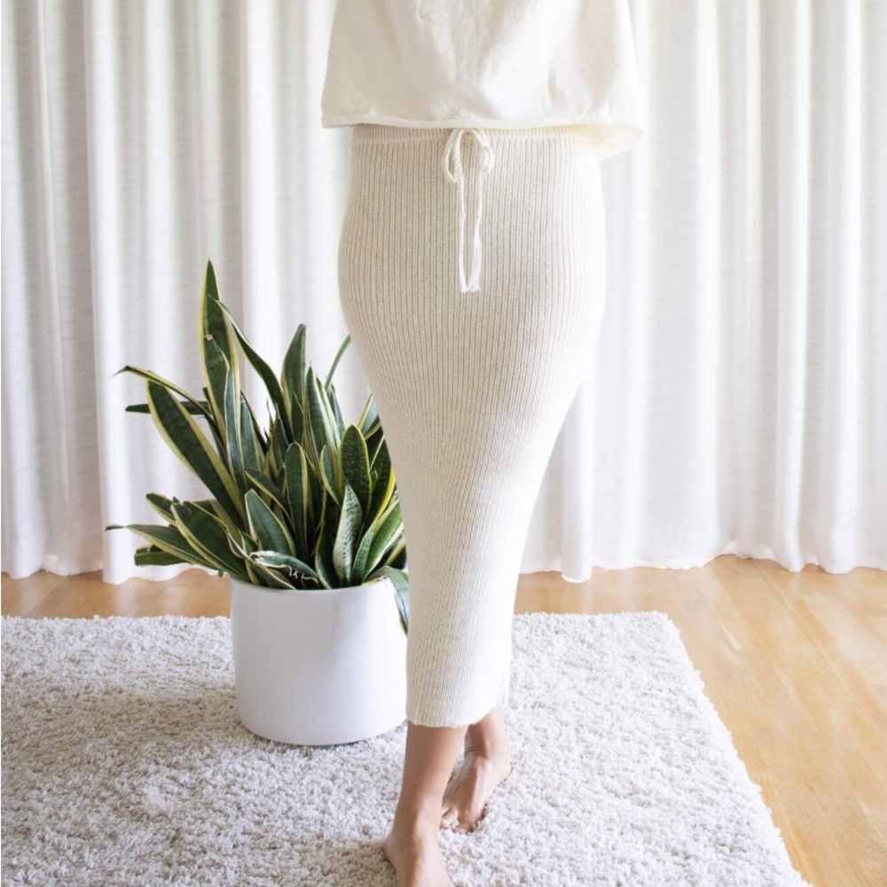 Wol Hide Cream Knit Skirt